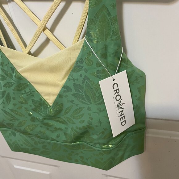 Crowned Athletics - Disney Tiana - Lily Pad Princess Sports Bra - NWT - XXL - Picture 2 of 8